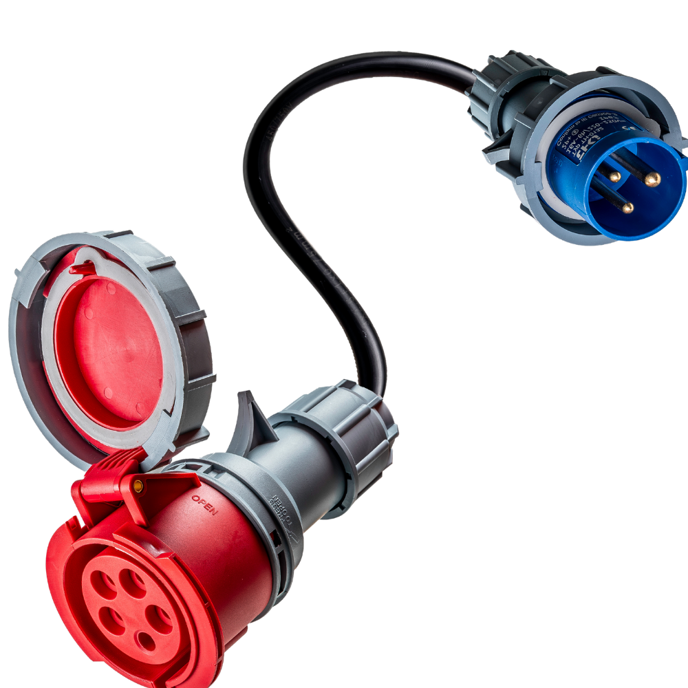 adaptador de comando de 16A 5 pólos para 16A 3 pólos