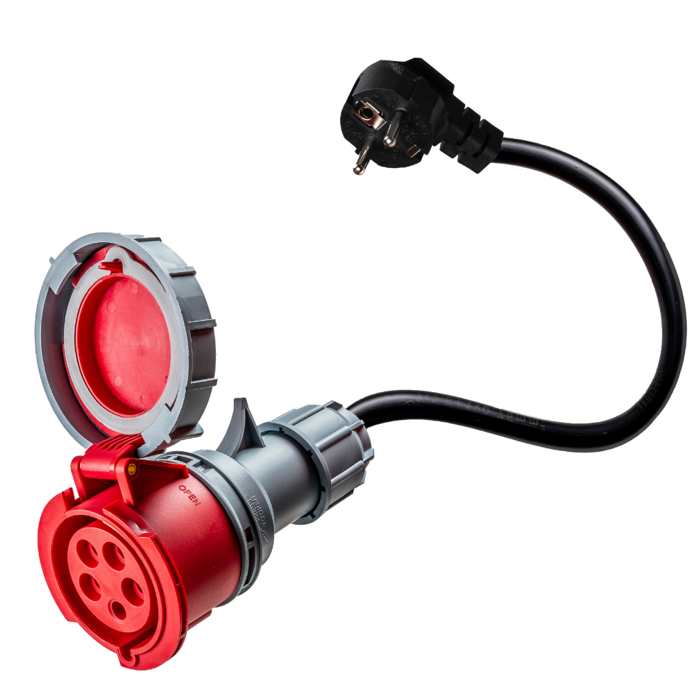 adaptador de 16A de 5 pólos para Schuko