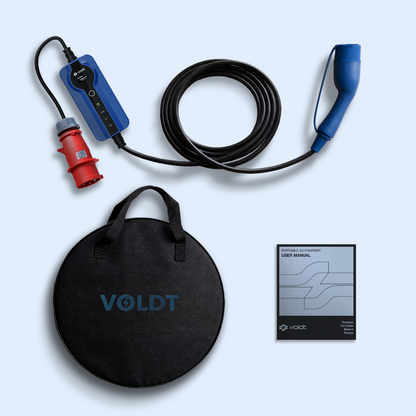 Type 2 - 32A red commando socket | 3 phase | Adjustable 8A - 32a | 22kW charging cable